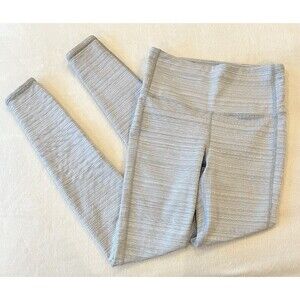 Athleta Grey Textured Leggings Full Length Gym Yoga Sports Workout Running sz XS